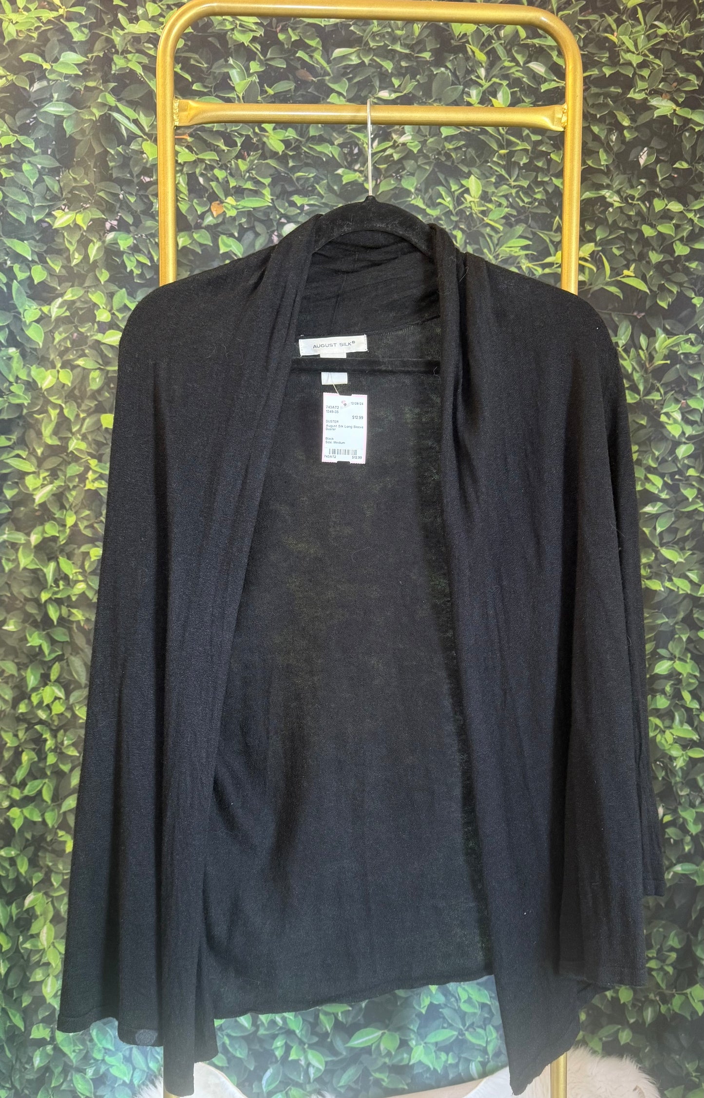August silk long sleeve duster