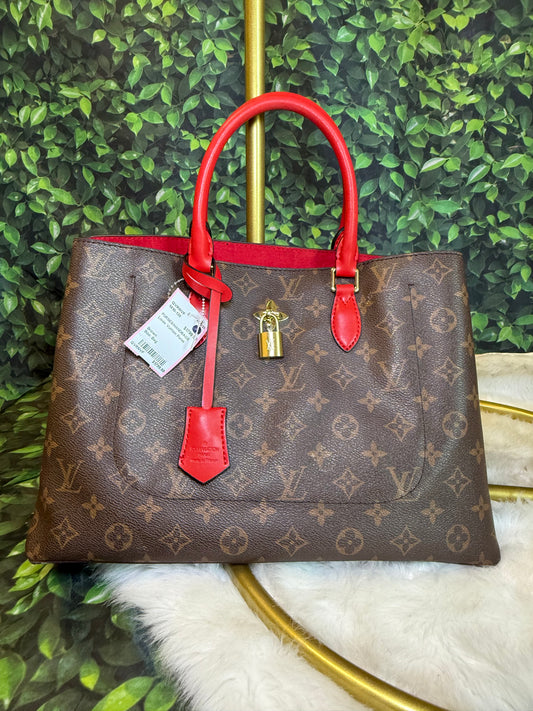 Louis Vuitton flower monogram canvas tote bag Cerise