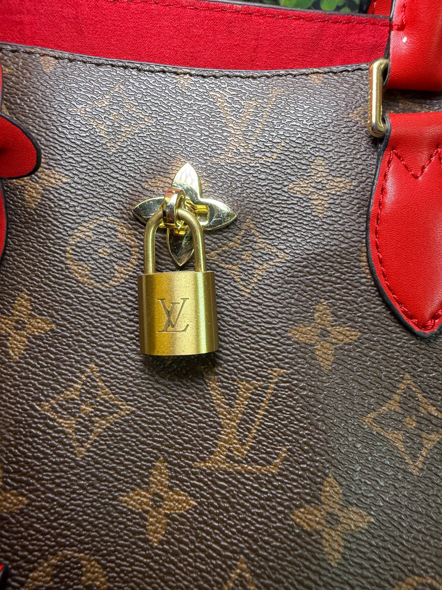Louis Vuitton flower monogram canvas tote bag Cerise