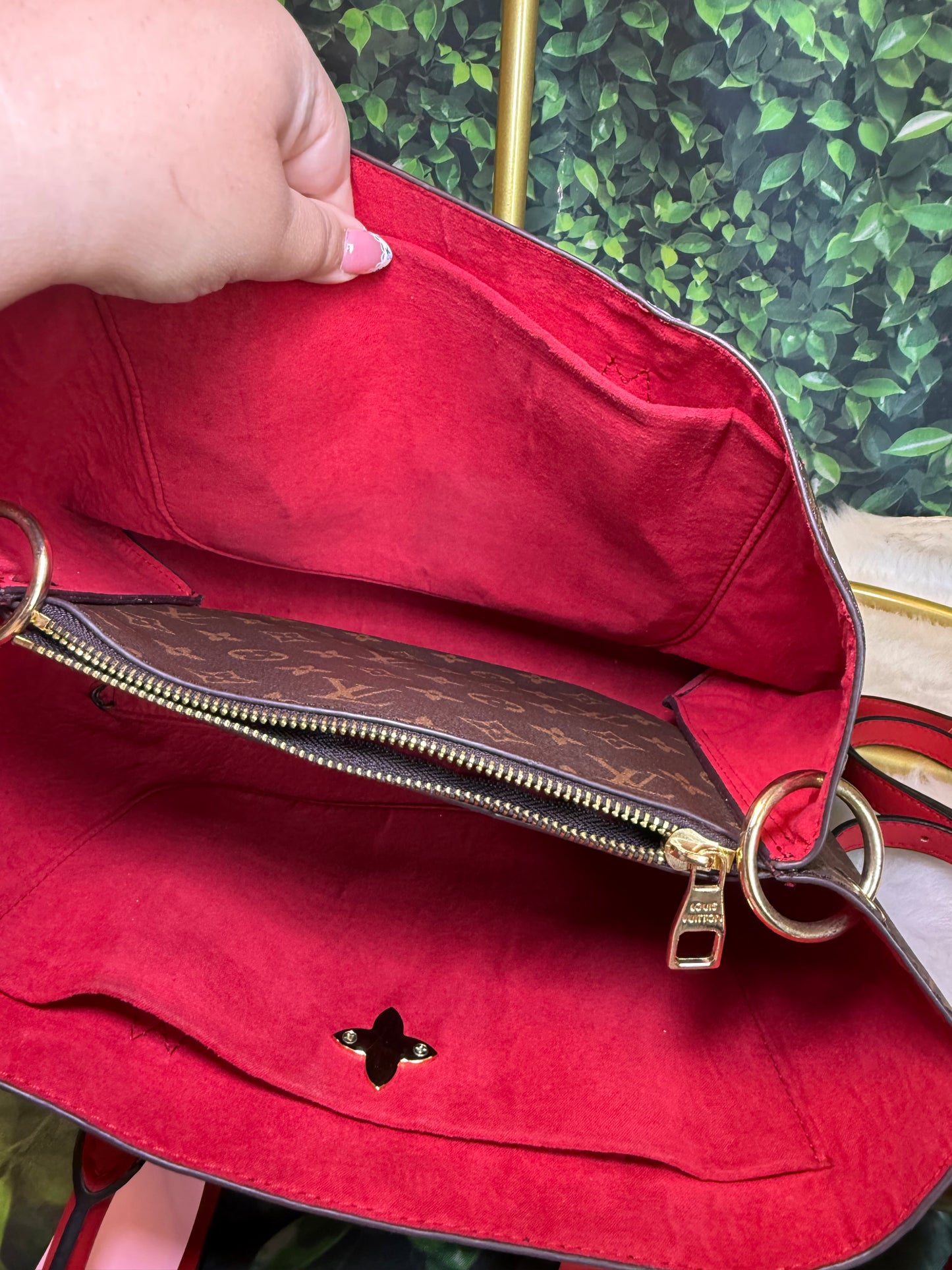 Louis Vuitton flower monogram canvas tote bag Cerise
